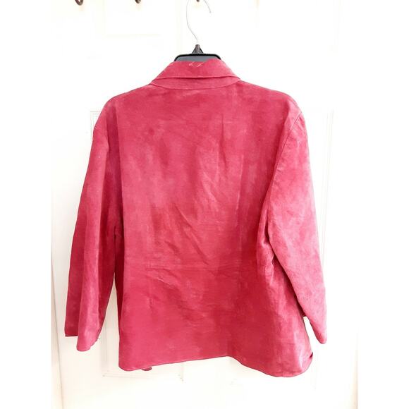 OUTFIT JPR Petite Jacket, Women's Size Medium Pink Leather Open, Unlined EUC - Picture 2 of 3